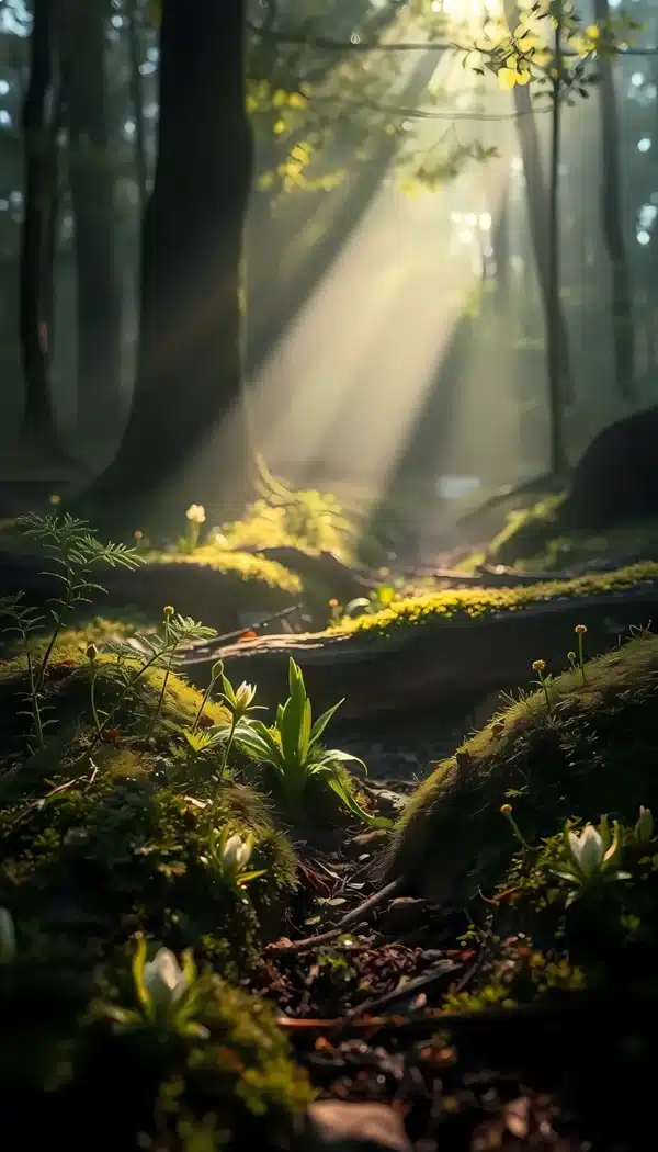 والپیپر جنگل با نور خورشید