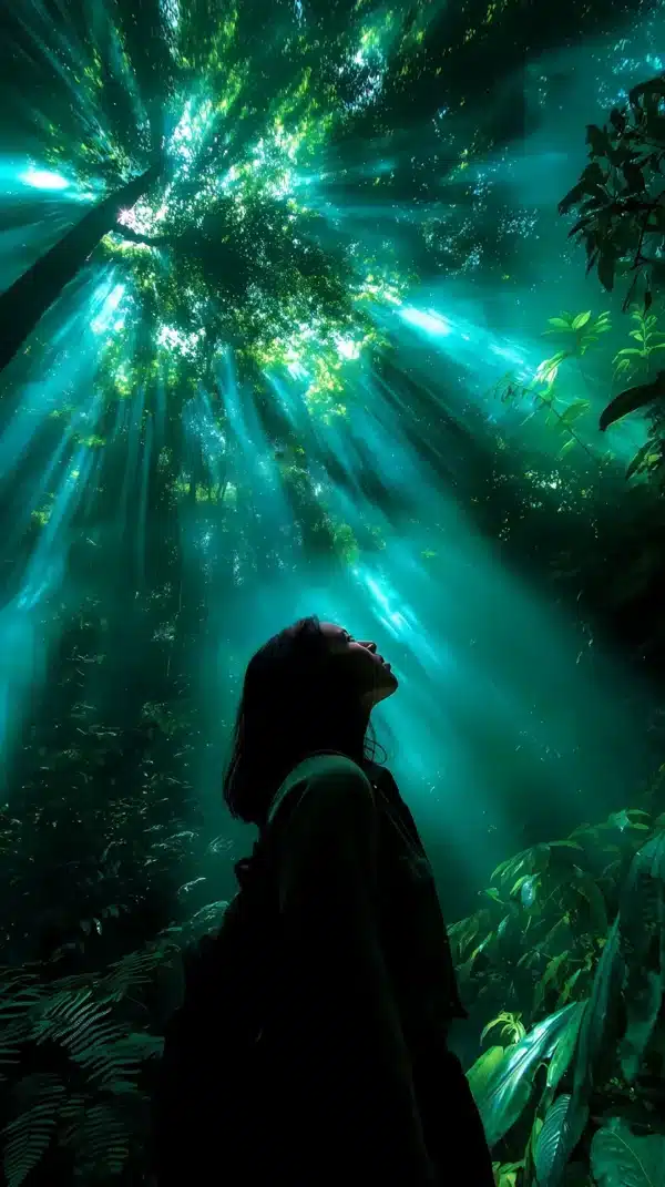 والپیپر جنگل با نور خورشید