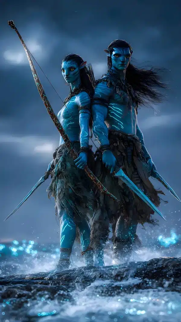 جیک سالی و نیتیری در Avatar: Fire And Ash - والپیپر 4K