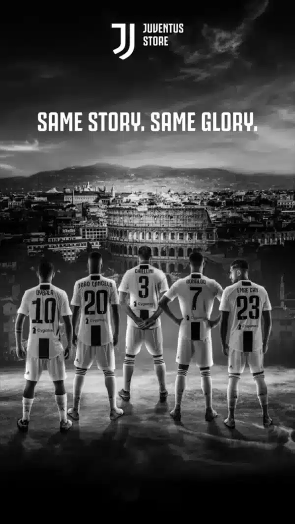 والپیپر یونتوس Juventus تم تاریک مینیمال برای گوشی