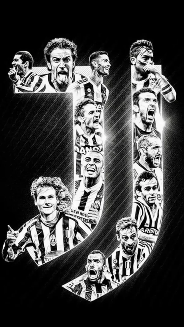 والپیپر یونتوس Juventus تم تاریک مینیمال برای گوشی