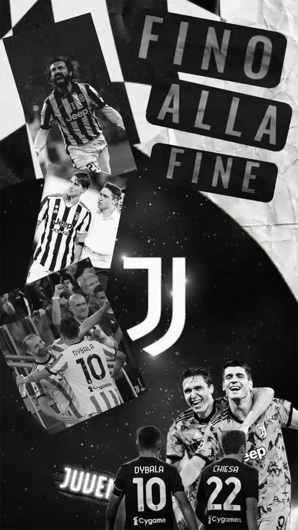 والپیپر یونتوس Juventus تم تاریک مینیمال برای گوشی