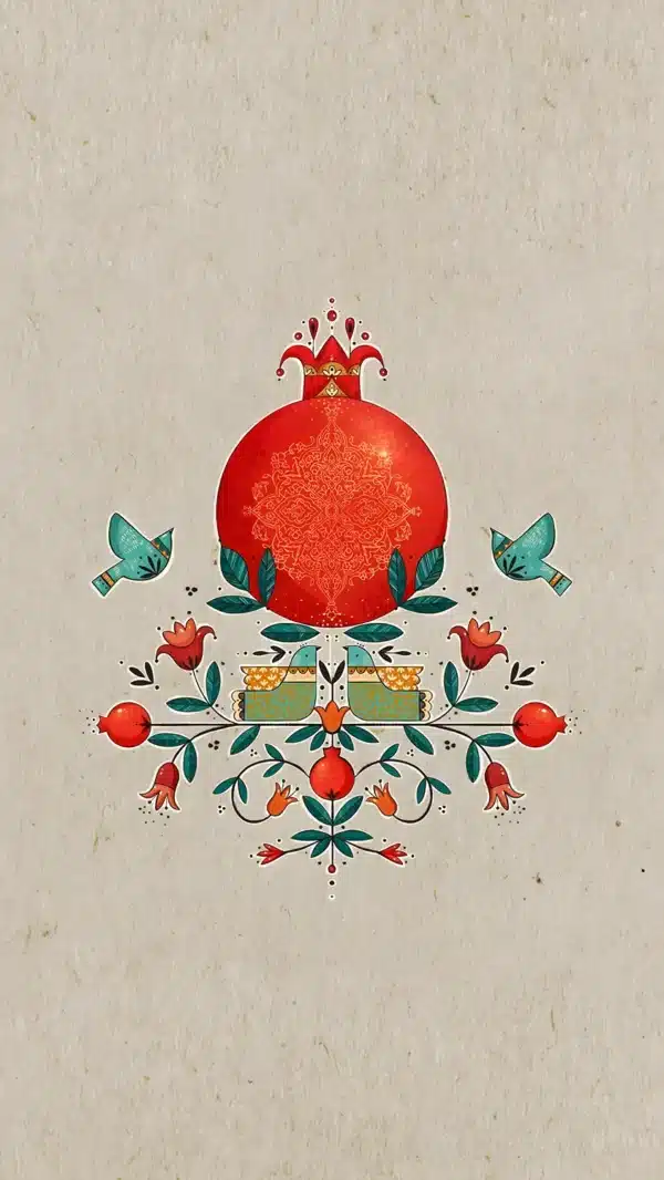 والپیپر شب یلدا با انار قرمز