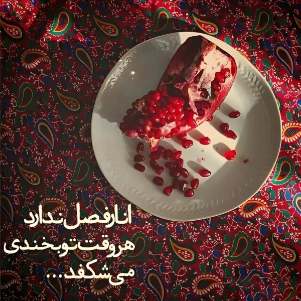 والپیپر شب یلدا با انار قرمز