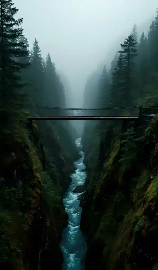 والپیپر طبیعت 2026 جنگل مه‌آلود با نورپردازی سینمایی - Hd