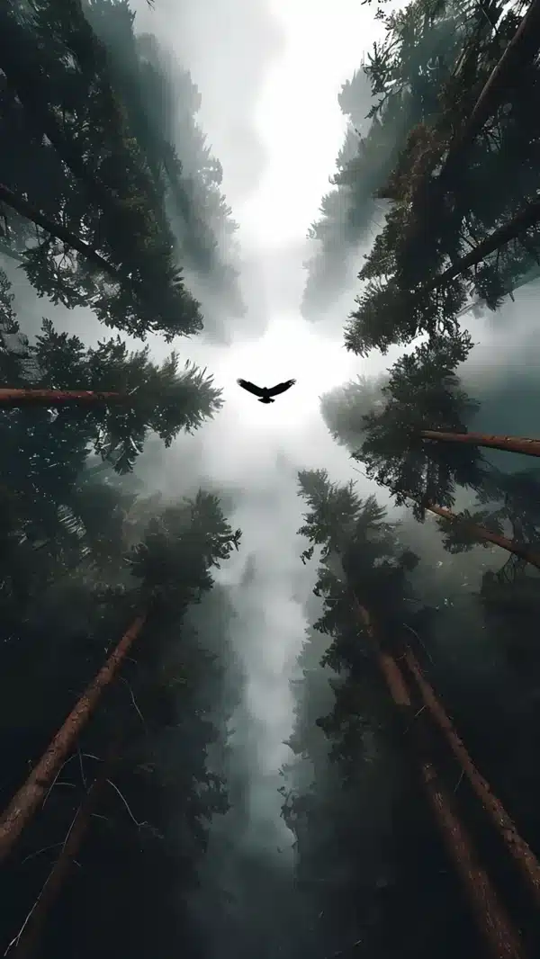 والپیپر طبیعت 2026 جنگل مه‌آلود با نورپردازی سینمایی - Hd