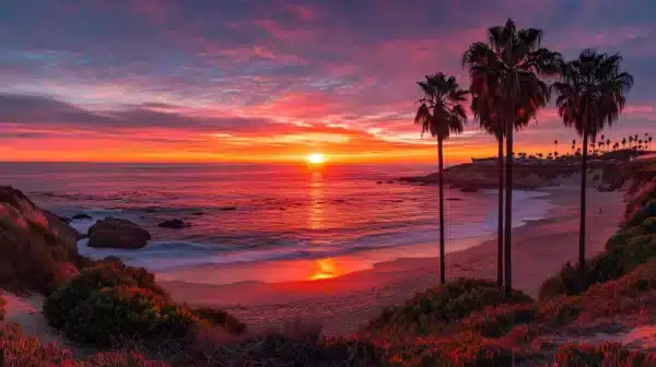 والپیپر طبیعت 2026 کوهستان در غروب با رنگ‌های طلایی - Hd