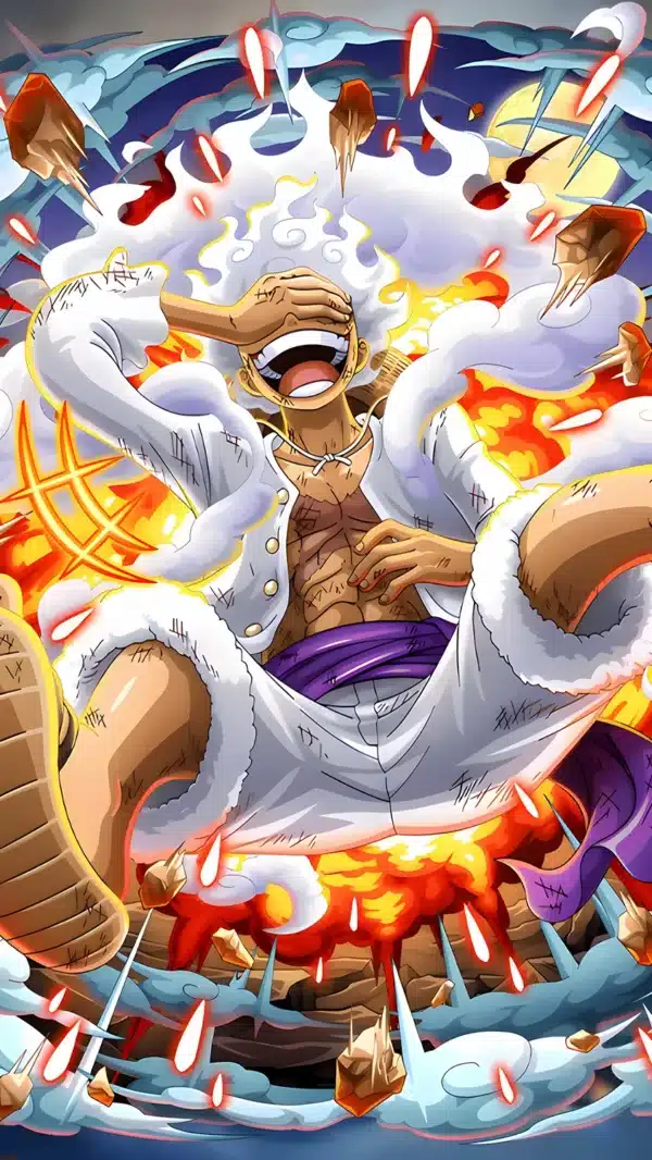 : لوفی Gear 5 در Elbaf انیمه One Piece - والپیپر 4K