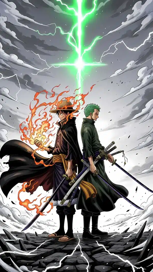 لوفی و زورو Elbaf - والپیپر موبایل