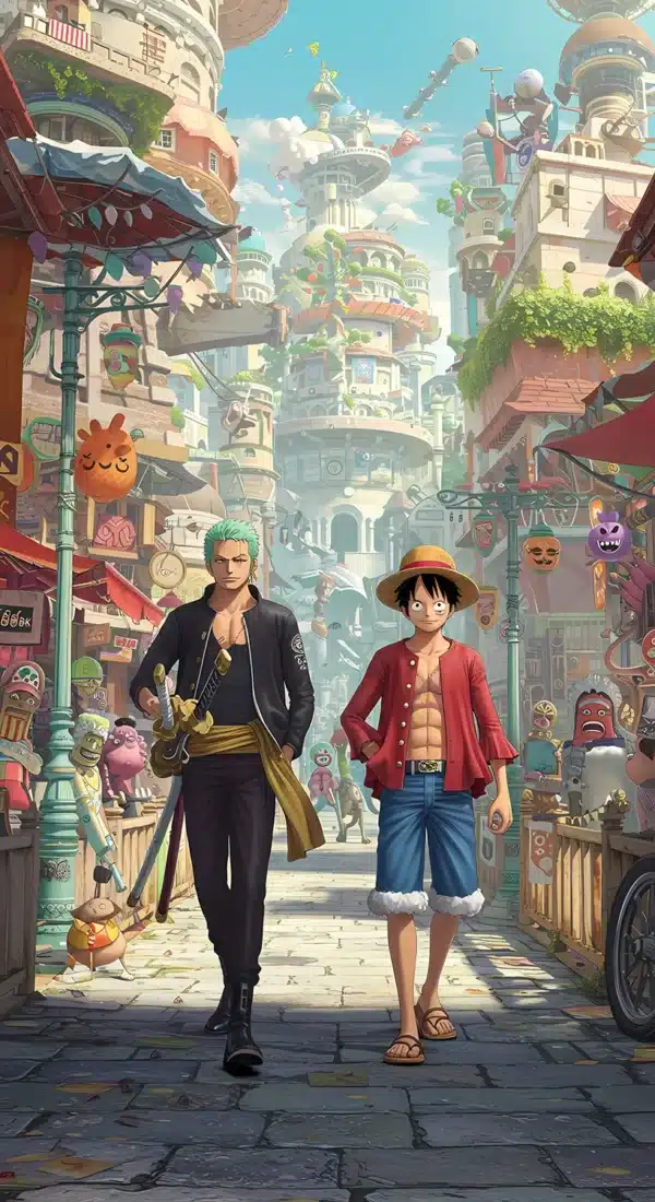 لوفی و زورو Elbaf - والپیپر موبایل