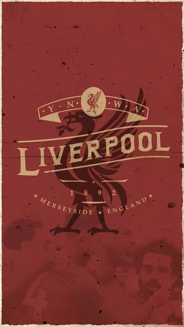 والپیپر لیورپول تم قرمز مینیمال برای گوشی