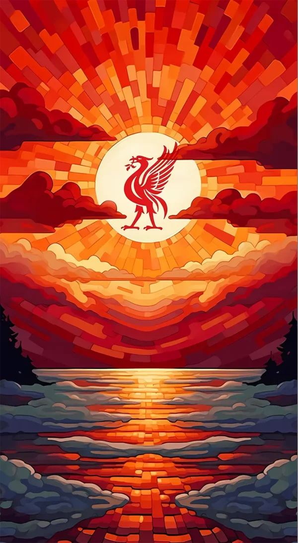 والپیپر لیورپول تم قرمز مینیمال برای گوشی