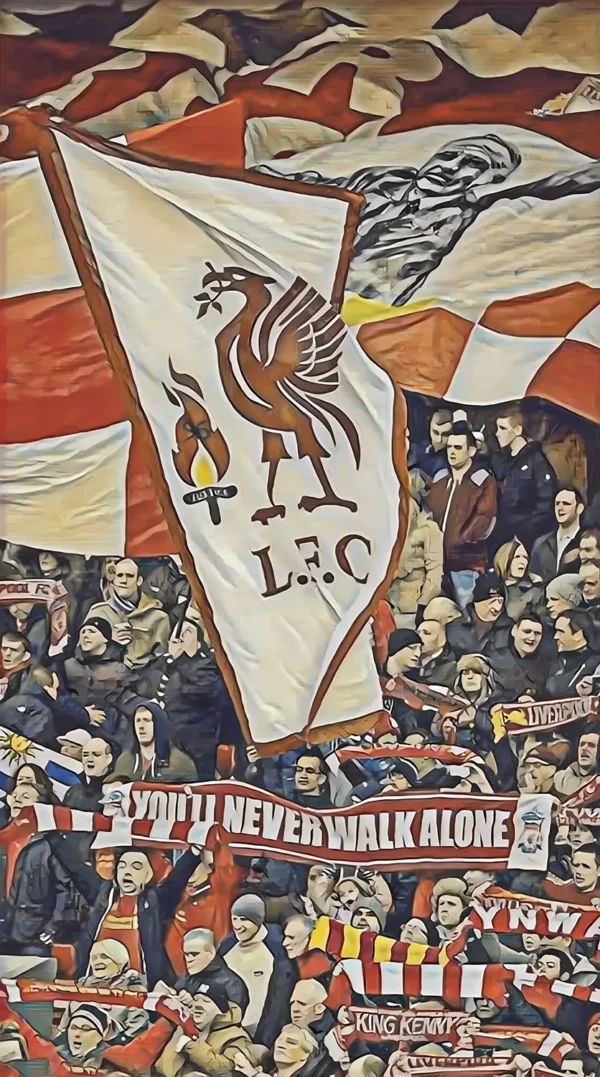 والپیپر لیورپول تم قرمز مینیمال برای گوشی