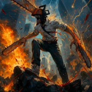والپیپر Chainsaw Man دنجی
