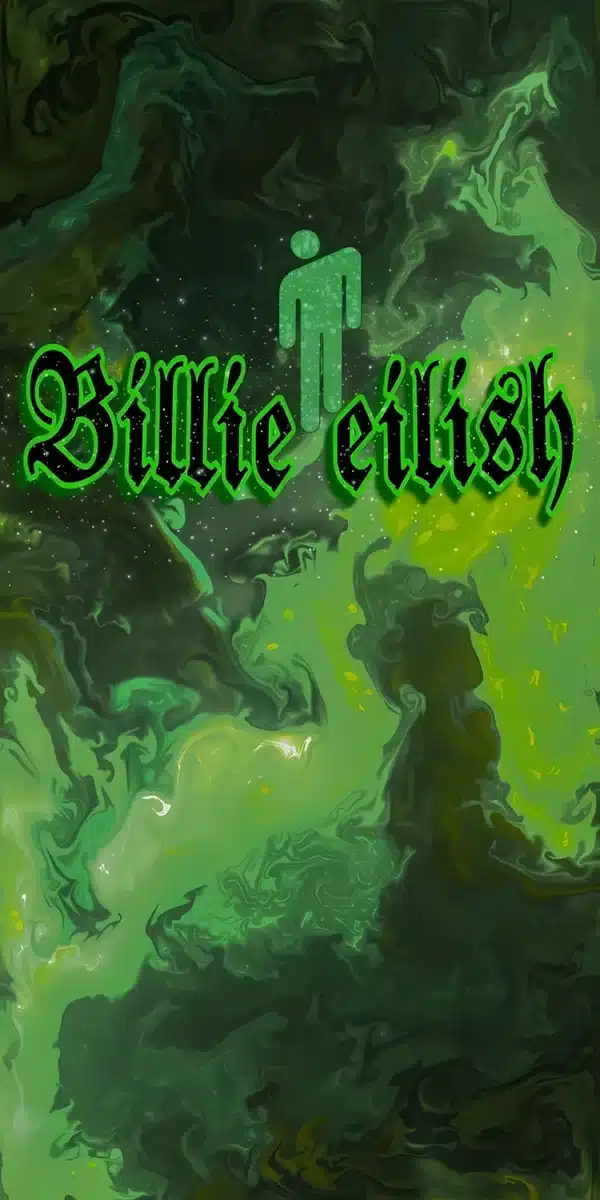 والپیپر بیلی آیلیش با موهای سبز و مشکی خاص