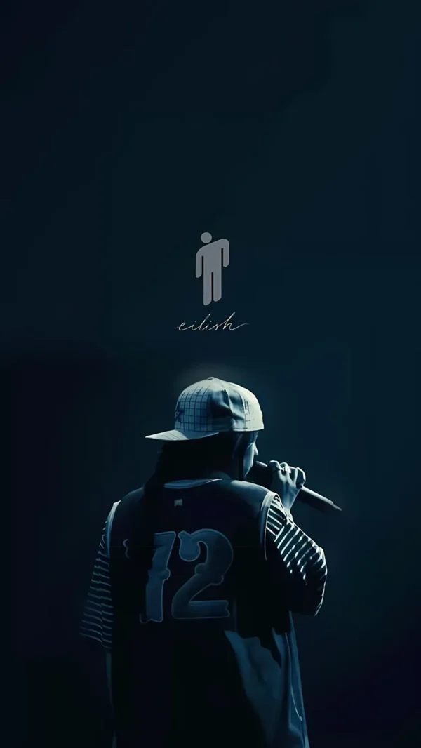 تصویر زمینه بیلی آیلیش با لوگو شخصی و طراحی خاص