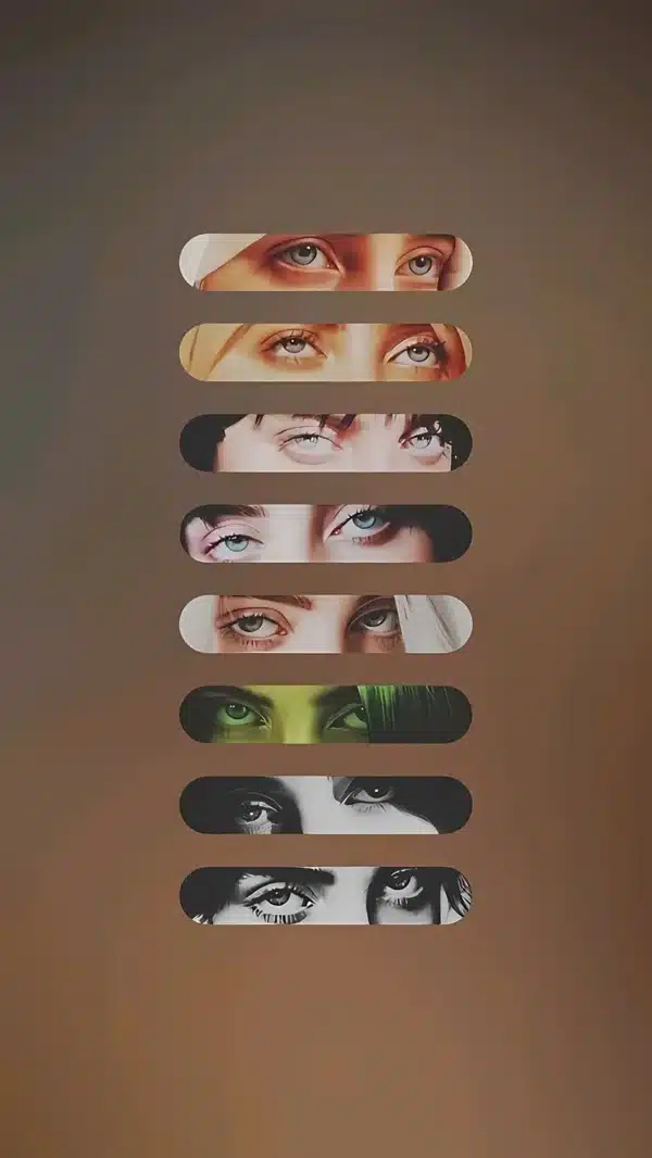 تصویر زمینه بیلی آیلیش با لوگو شخصی و طراحی خاص