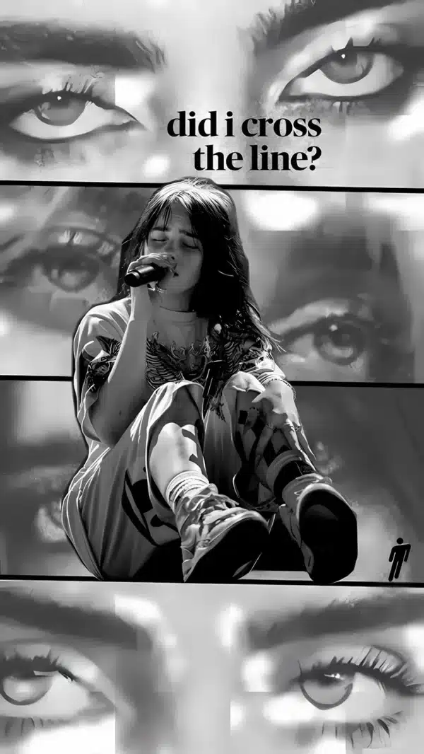 تصویر زمینه بیلی آیلیش با لوگو شخصی و طراحی خاص