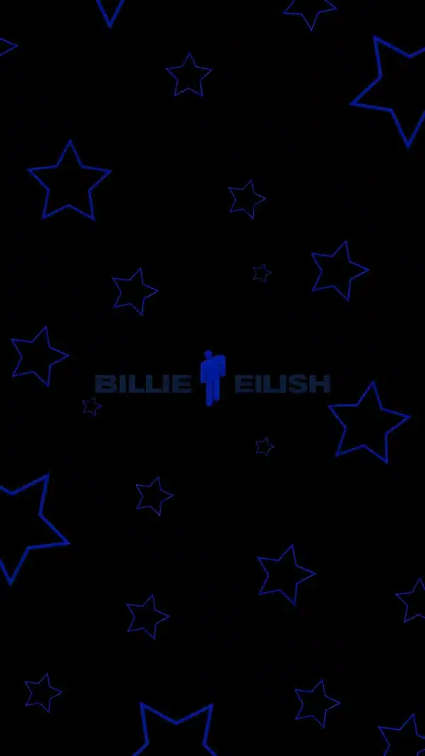 تصویر زمینه بیلی آیلیش با لوگو شخصی و طراحی خاص