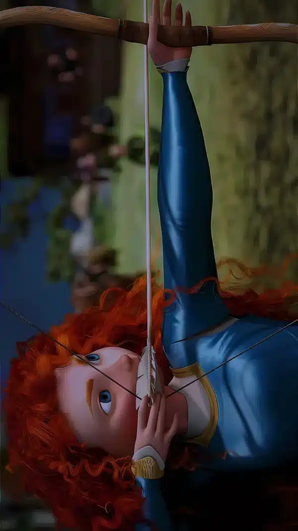 تصویر زمینه از مریدا با موهای نارنجی و تیر و کمانش