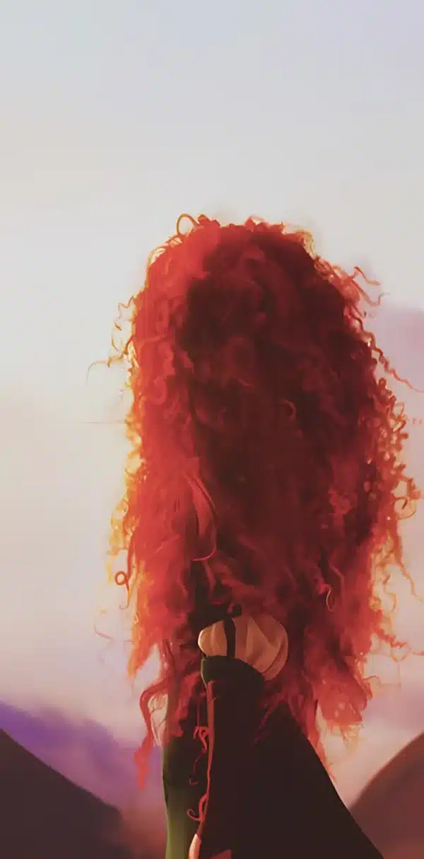 تصویر زمینه از مریدا با موهای نارنجی و تیر و کمانش