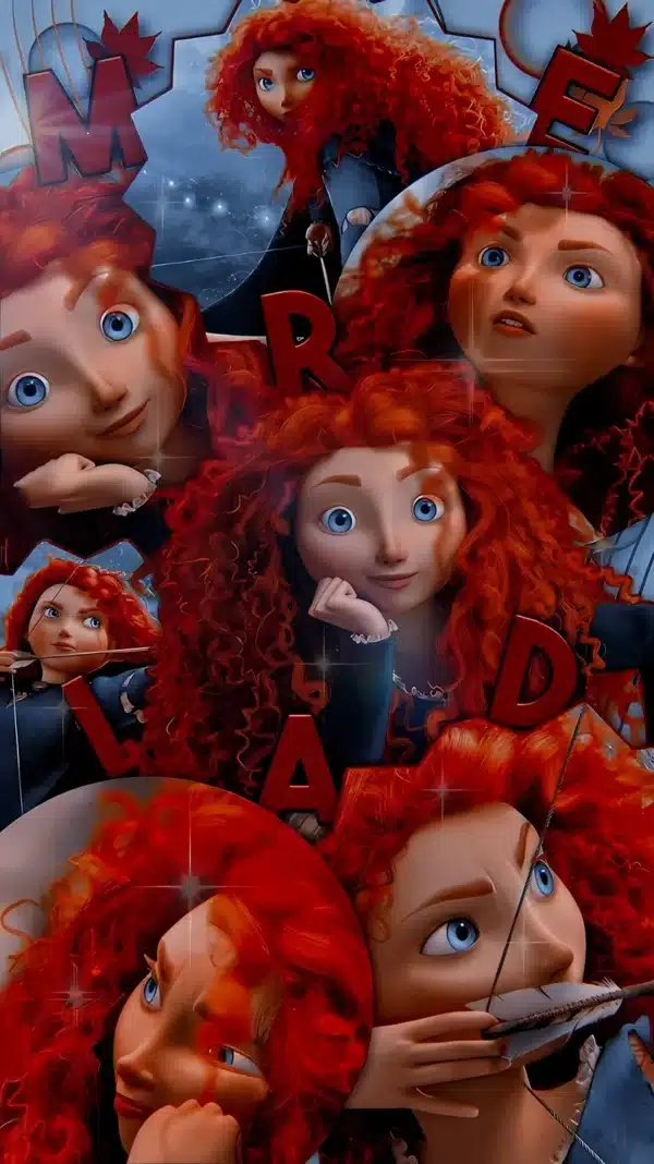 تصویر زمینه از مریدا با موهای نارنجی و تیر و کمانش