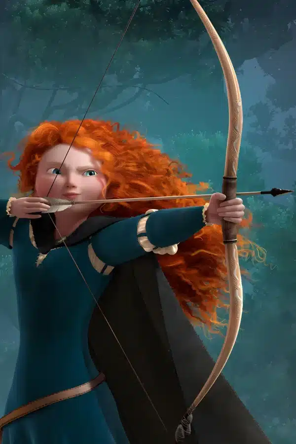 تصویر زمینه از مریدا با موهای نارنجی و تیر و کمانش