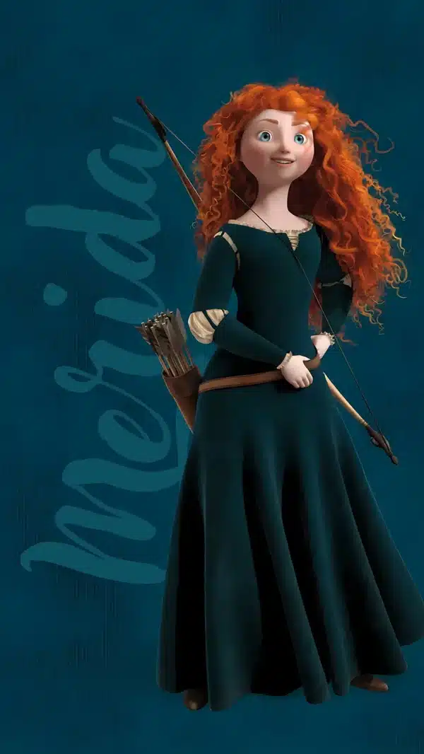 تصویر زمینه از مریدا با موهای نارنجی و تیر و کمانش