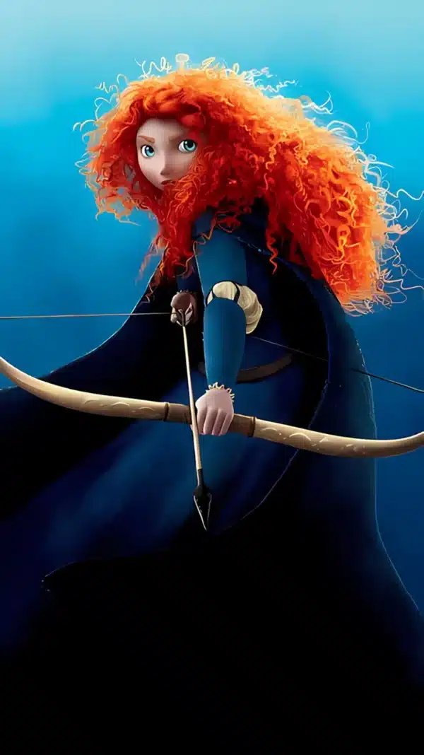 تصویر زمینه از مریدا با موهای نارنجی و تیر و کمانش