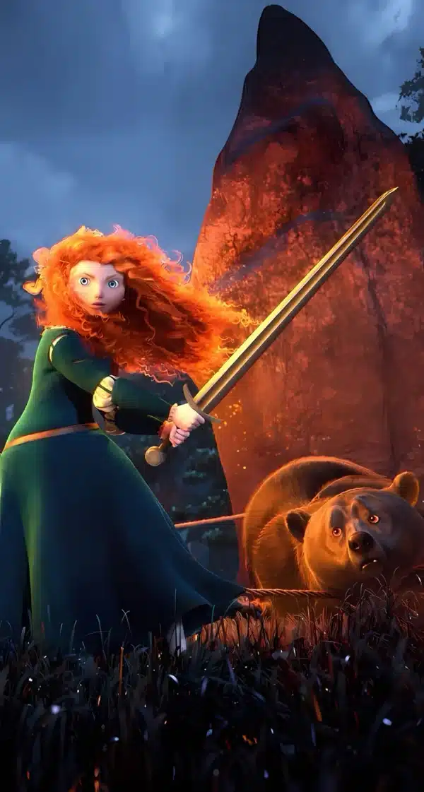 تصویر زمینه از مریدا با موهای نارنجی و تیر و کمانش