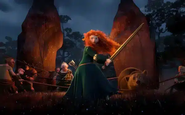 تصویر زمینه از مریدا با موهای نارنجی و تیر و کمانش