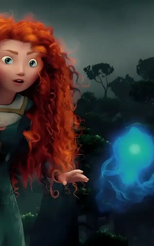 تصویر زمینه از مریدا با موهای نارنجی و تیر و کمانش