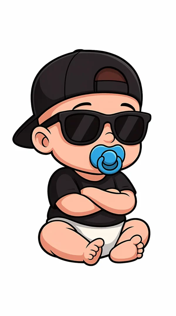 تصویر زمینه بچه رئیس با حالت چهره بامزه و خندان