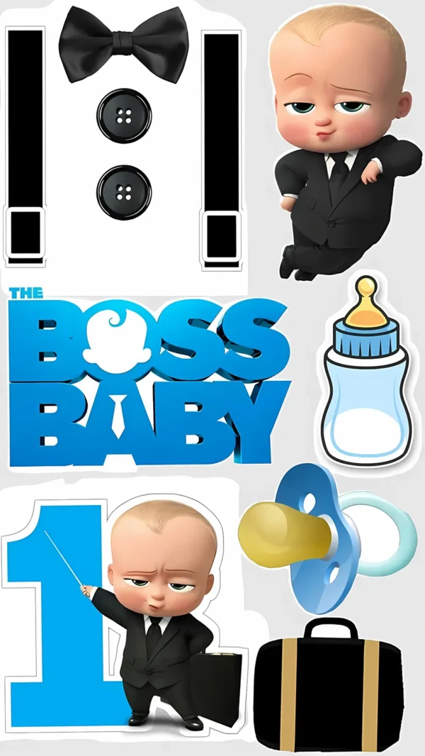 والپیپر بچه رئیس با کت و شلوار مشکی و کروات