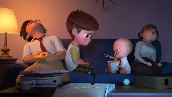 پس زمینه بچه رئیس به همراه خوانواده اش