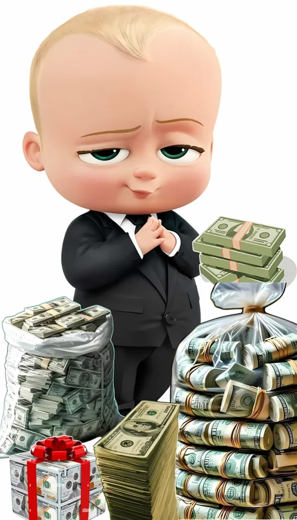 والپیپر بچه رئیس و دسته‌های پول