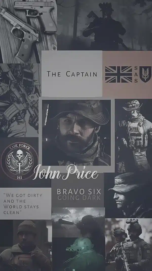 عکس پرتره کاپیتان پرایس با تفنگ و کلاه