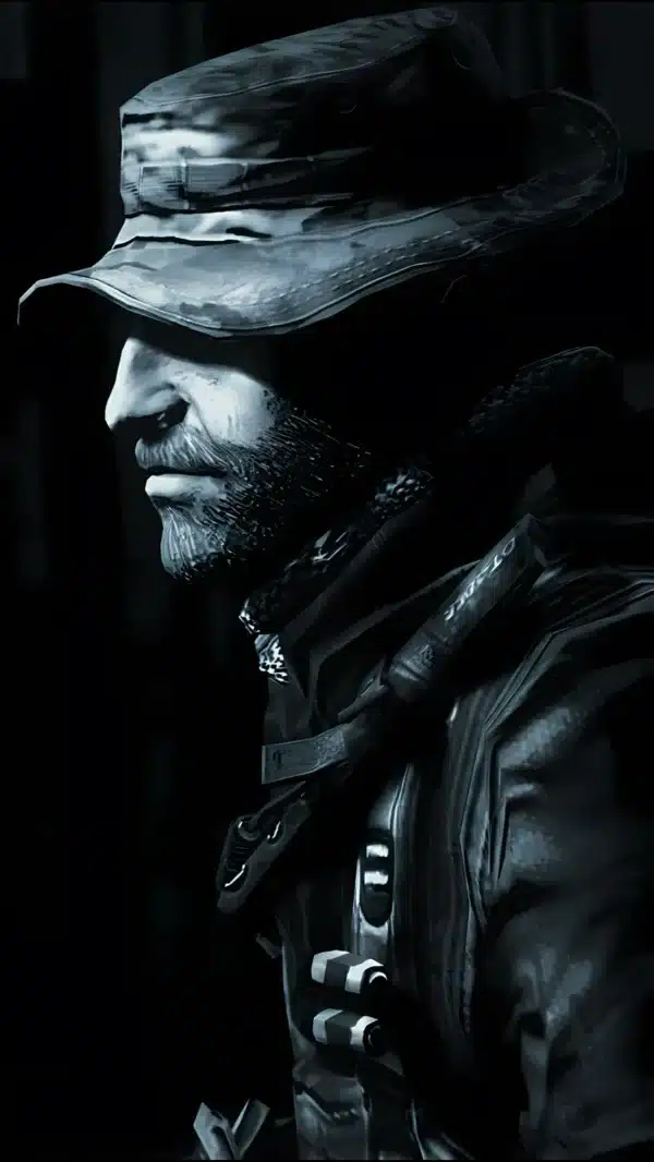 عکس پرتره کاپیتان پرایس با تفنگ و کلاه