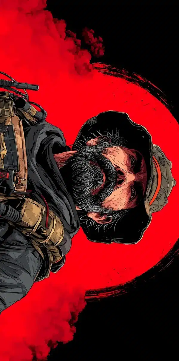 عکس پرتره کاپیتان پرایس با تفنگ و کلاه