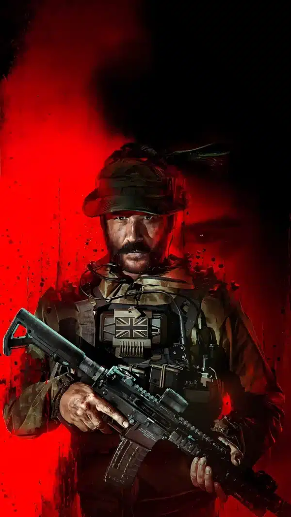 عکس پرتره کاپیتان پرایس با تفنگ و کلاه