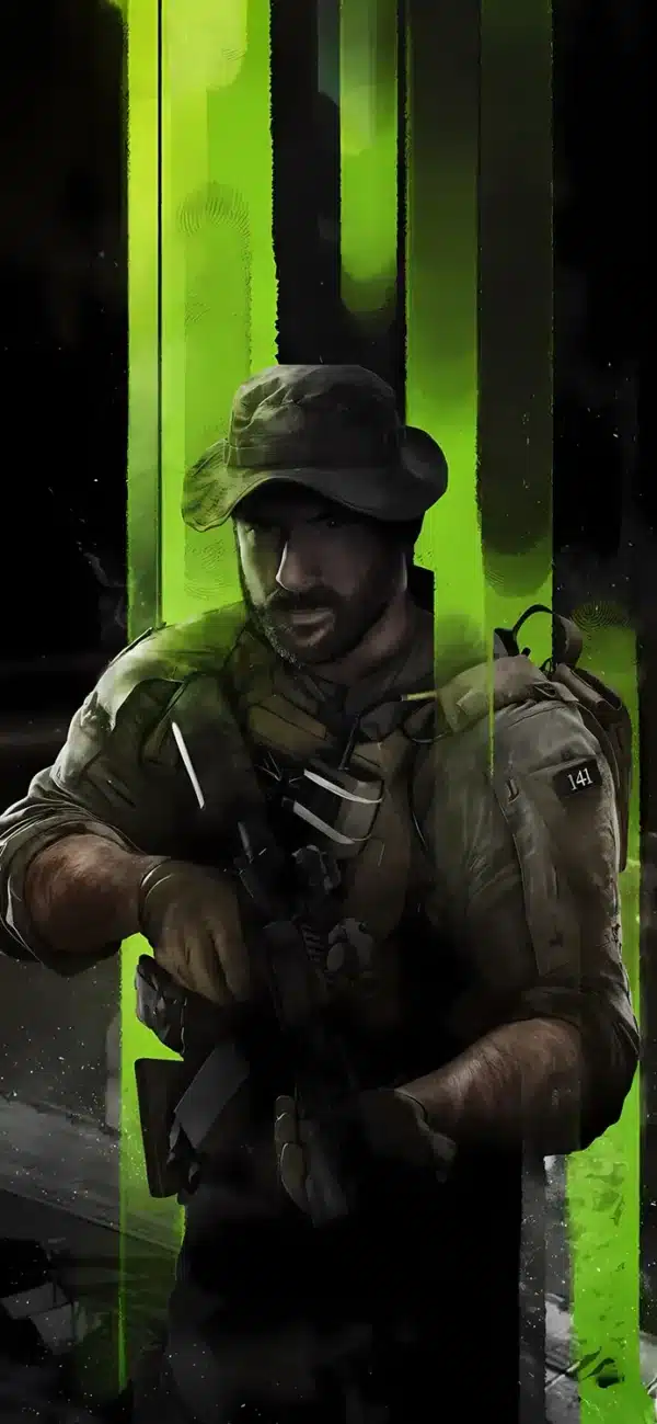 عکس پرتره کاپیتان پرایس با تفنگ و کلاه