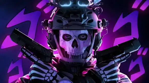 والپیپر Call Of Duty گوست با نور های بنفش