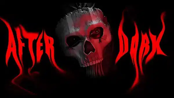 تصویر زمینه گوست با ماسک اسکلتی و نگاه خیره