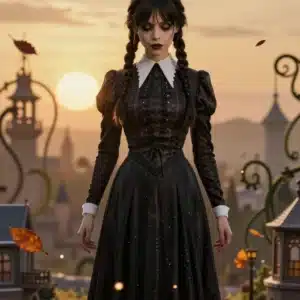 والپیپر انیمه‌ای ونزدی آدامز در یک منظره طلایی با کیفیت 8K