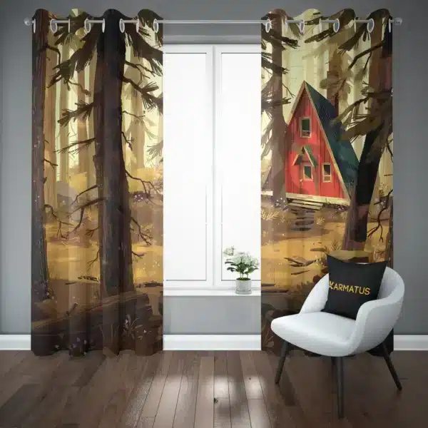 پرده پانچ خانه جنگلی | کالکشن Nature کد FR1 &ndash; کارماتوس