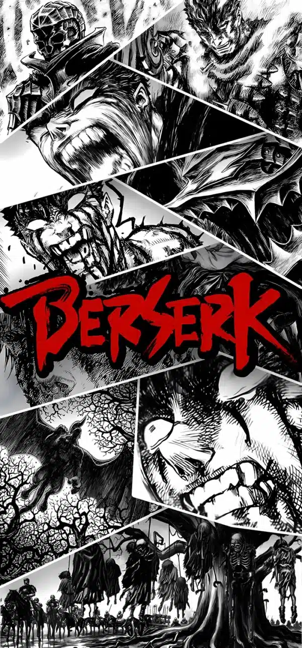 والپیپر برزرک سبک مانگا سیاه و سفید