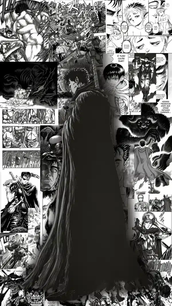 والپیپر برزرک سبک مانگا سیاه و سفید