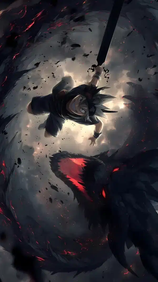 والپیپر بلک کلاور حالت شیطانی آستا با شمشیر