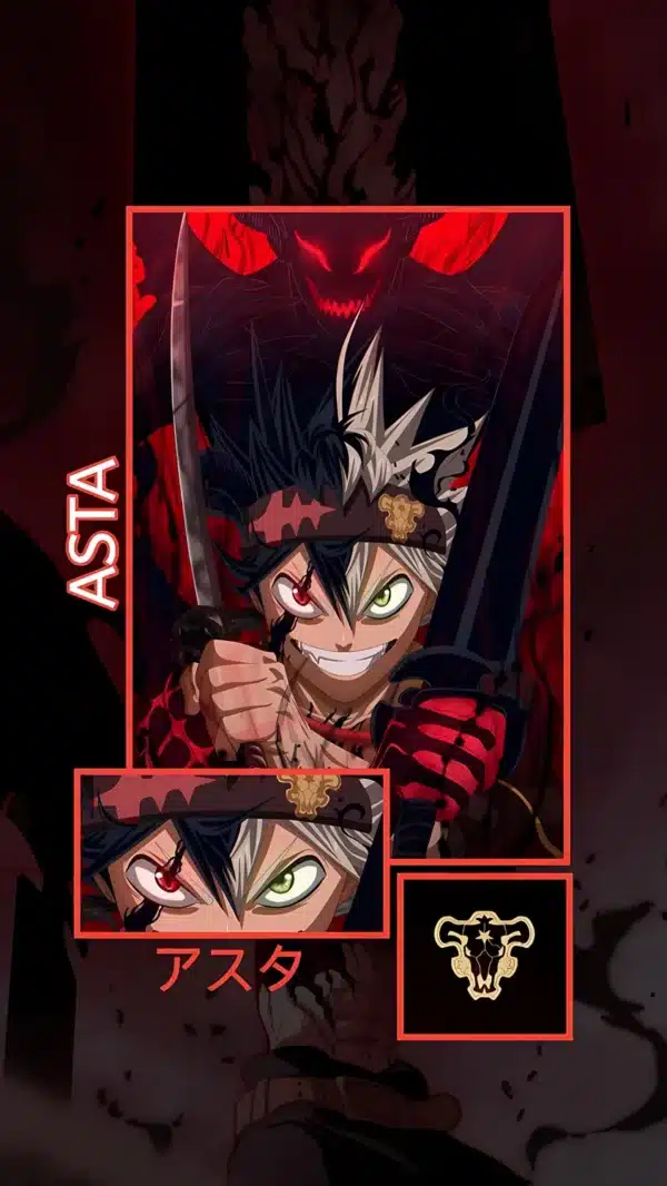 والپیپر بلک کلاور حالت شیطانی آستا با شمشیر