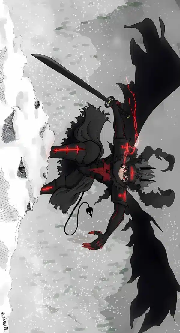 والپیپر بلک کلاور حالت شیطانی آستا با شمشیر